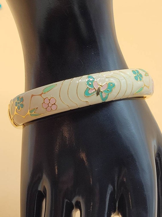 Joan Rivers enamel butterfly bangle bracelet - image 5