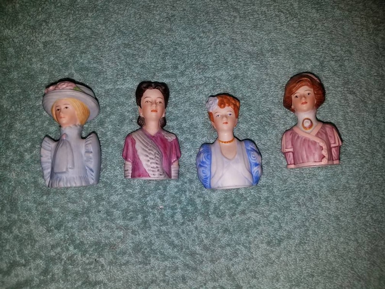 Vintage AVON Fashion Thimbles of Victorian women