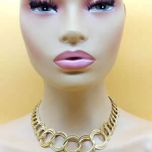 Vintage Dolce Vita gold plated bronze loop link necklace
