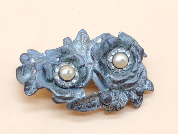 Vintage Irving NY Silverman flower brooch - image 1