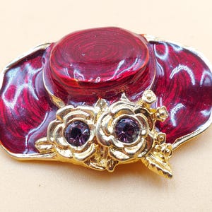 vintage JJI Jupiter Jewelry Red Hat Society hat brooch