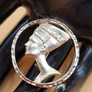 vintage Egyptian Cleopatra Nefertiti brooch pendant