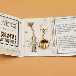 vintage Lunch at the Ritz Snacks at the Ritz Health Care earrings
