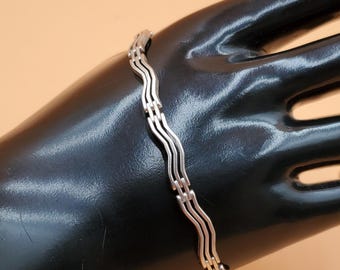 Vintage Italian Sterling Silver Wave Bracelet 1990s - Etsy