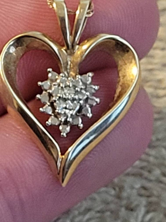 Vintage 10k Gold Heart Pendant With 