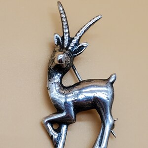 Vintage sterling Gazelle brooch