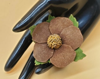Women’s Floral suede leather pins  Set - Lilac, Silver, Black, Brown like new Lilac Purple Floral Enamel Pin | The Gray Muse - Pin Gift Shop main image 2