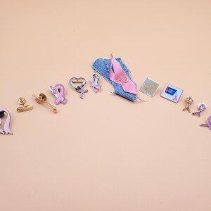Breast cancer awareness ribbon pin