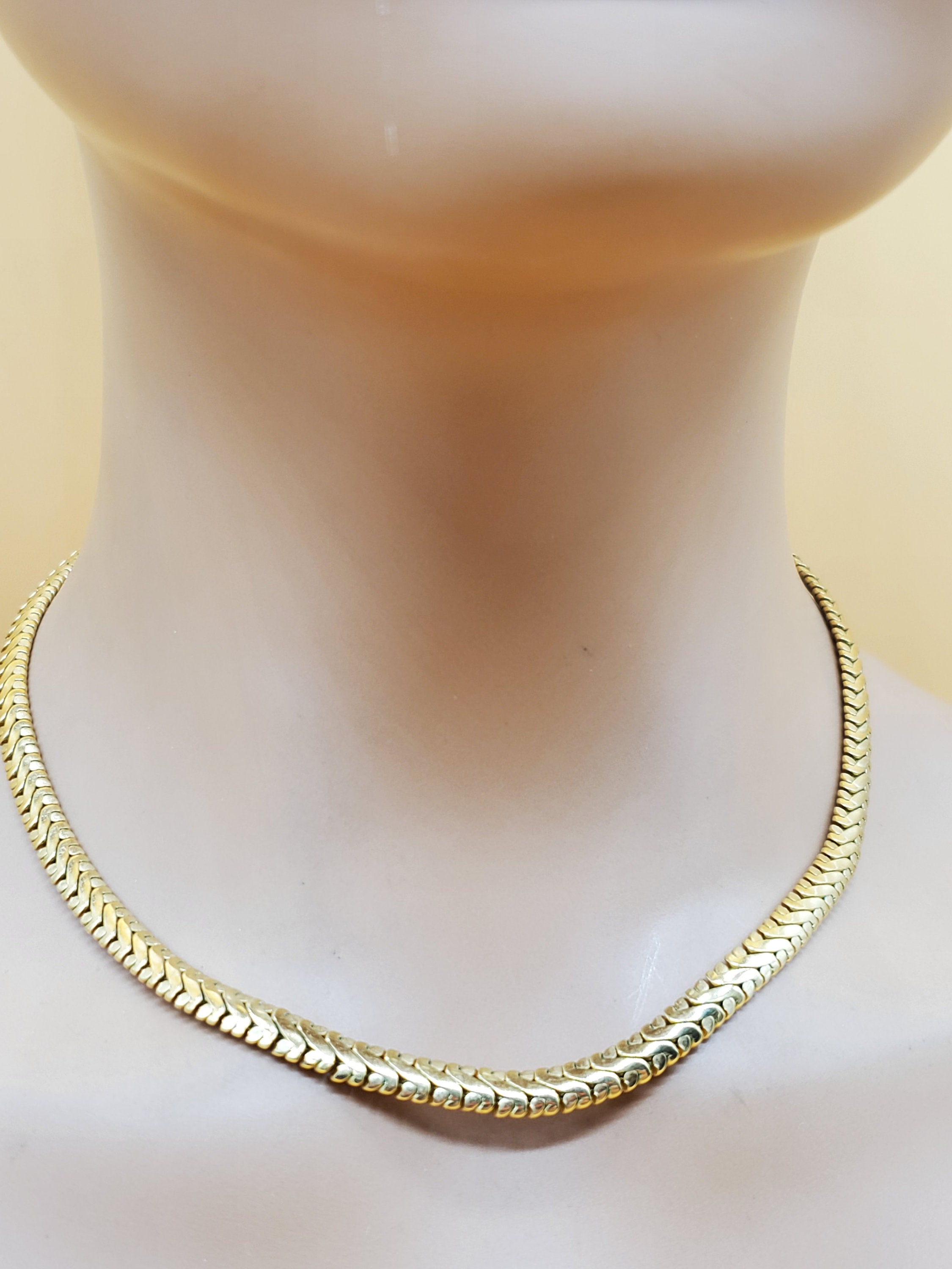 Collier Chaine Plaqué Or Vintage - Maillons Magnifiques, Longue, Occasion Parfait