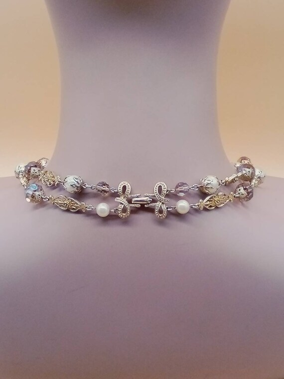 Vintage Vendome AB and faux baroque pearl beaded … - image 9