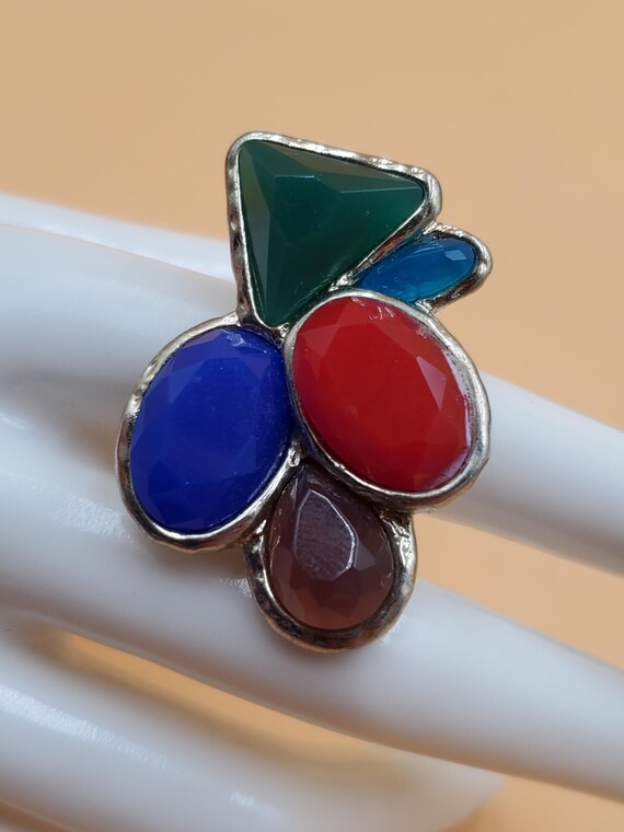 large colorful stone statement ring - image 4