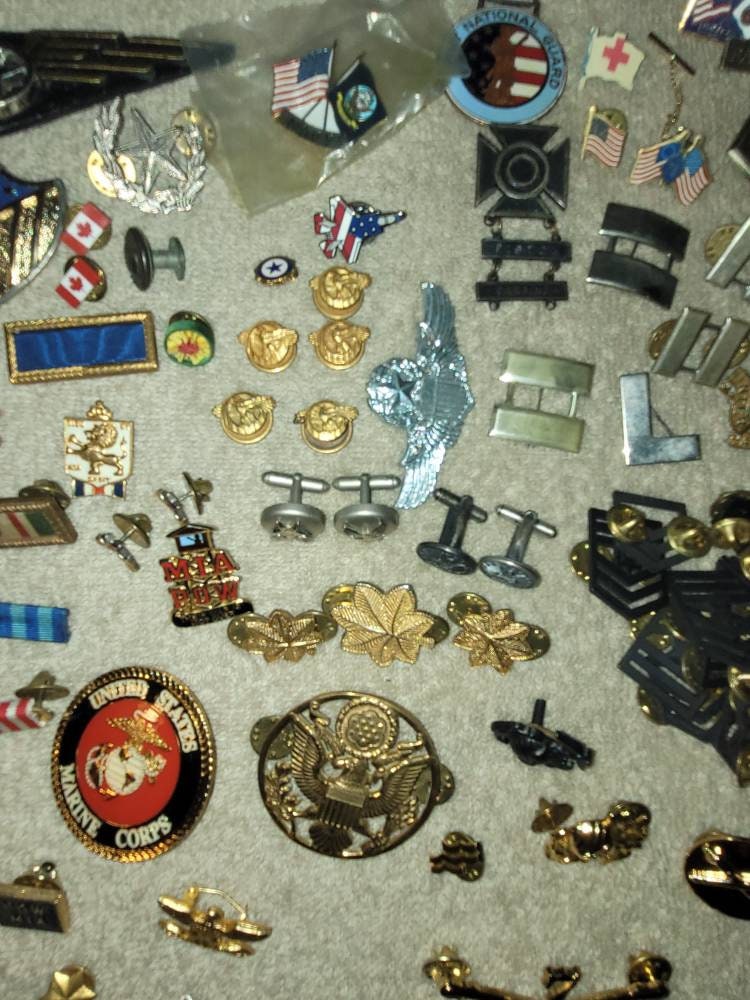 Vintage Military Pins Medals Awards Lot Of 114 Pieces Of Etsy