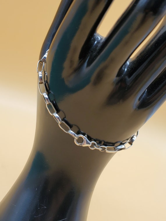 Vintage sterling charm bracelet with 925 pink cry… - image 5