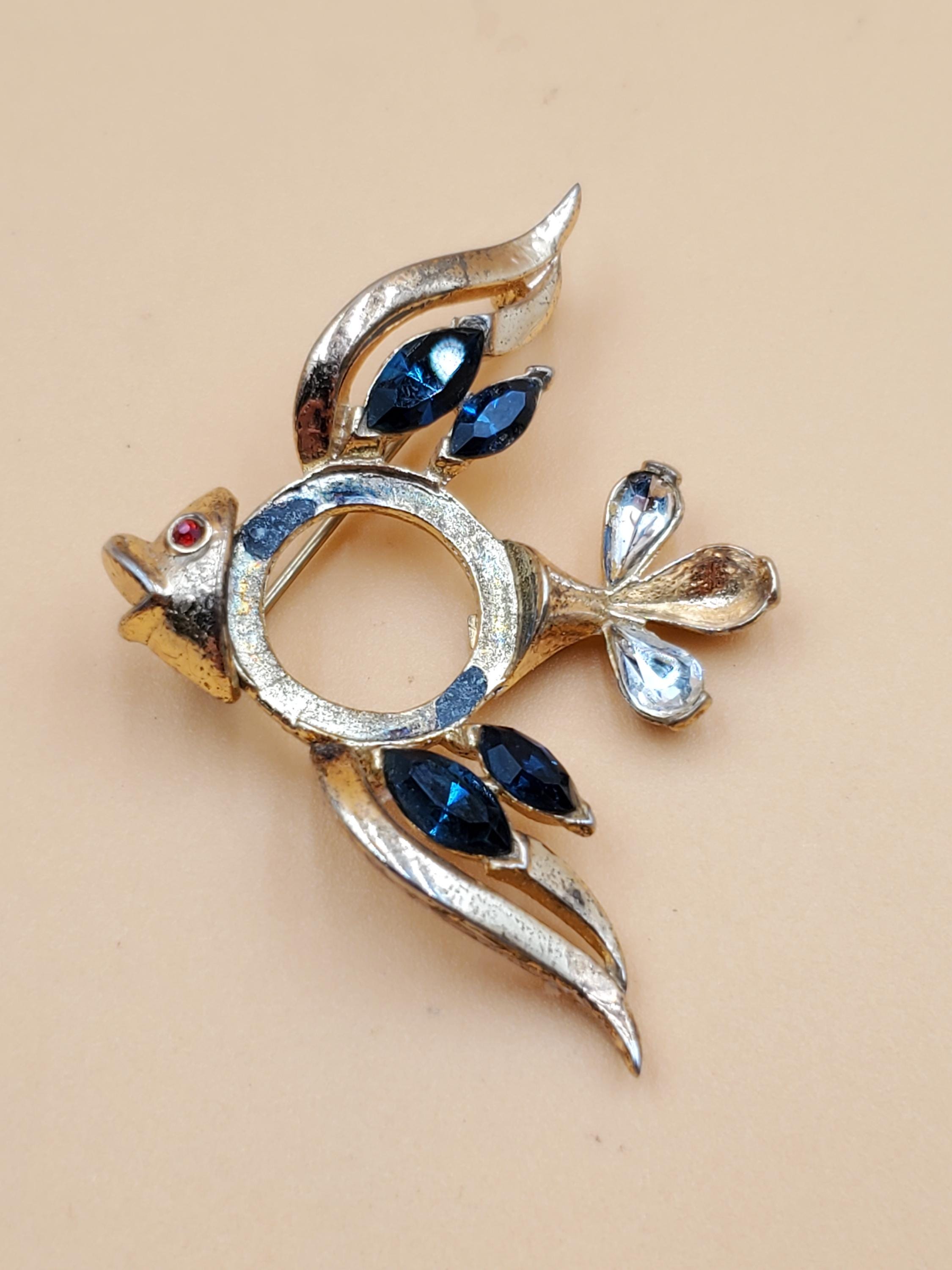 Vintage Alfred Philippe 1953 Crown Trifari Pat. Pend. Angel Fish