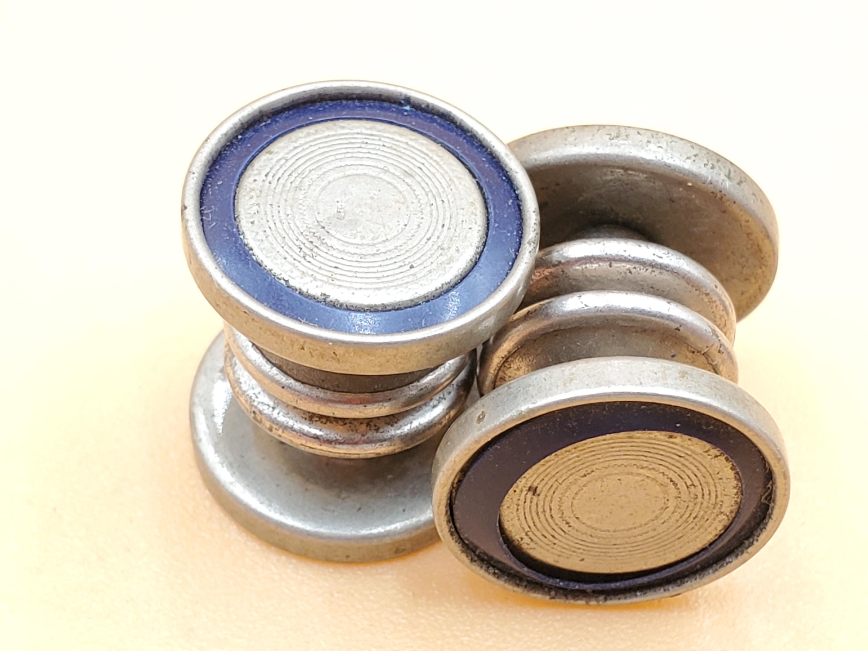 Boutons De Manchette Vintage Kum-A-Part – Design Côtelé Argenté, Modèle Rétro 1923