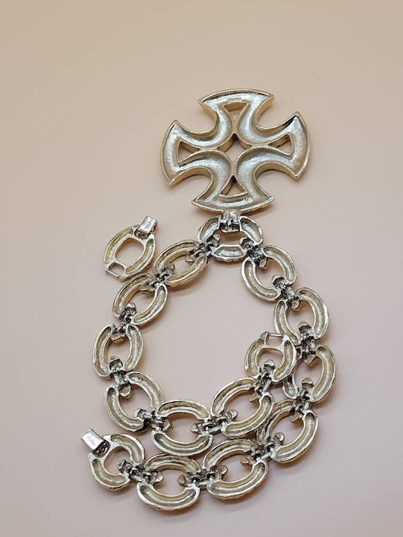 HUGE Monet Runway Statement Chunky hammered chain… - image 9