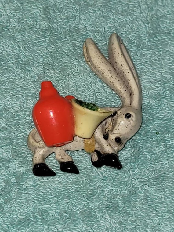 Vintage Celluloid Donkey pin