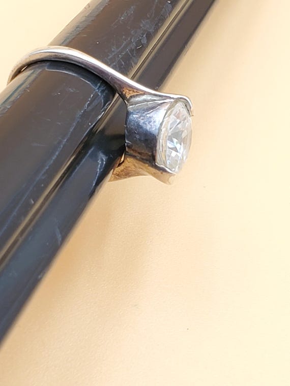 Vintage large CZ statement ring - image 3