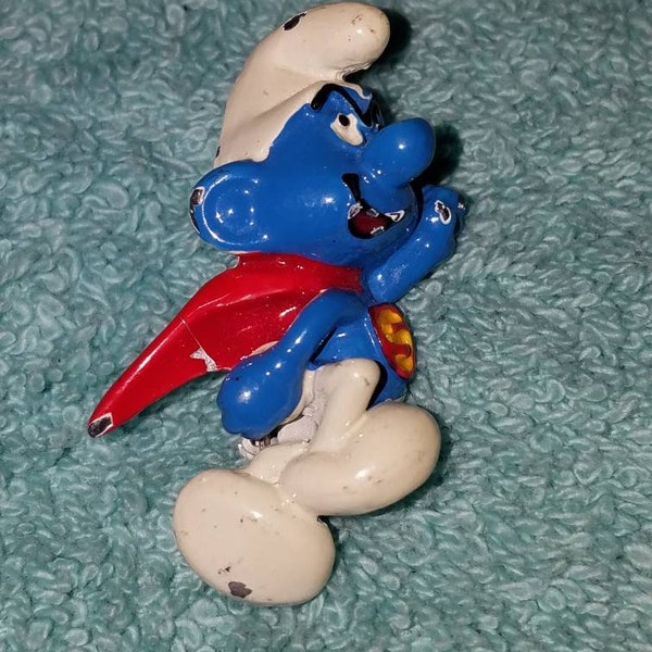 Vintage enamel Smurf pin, Peyo Smurf pin