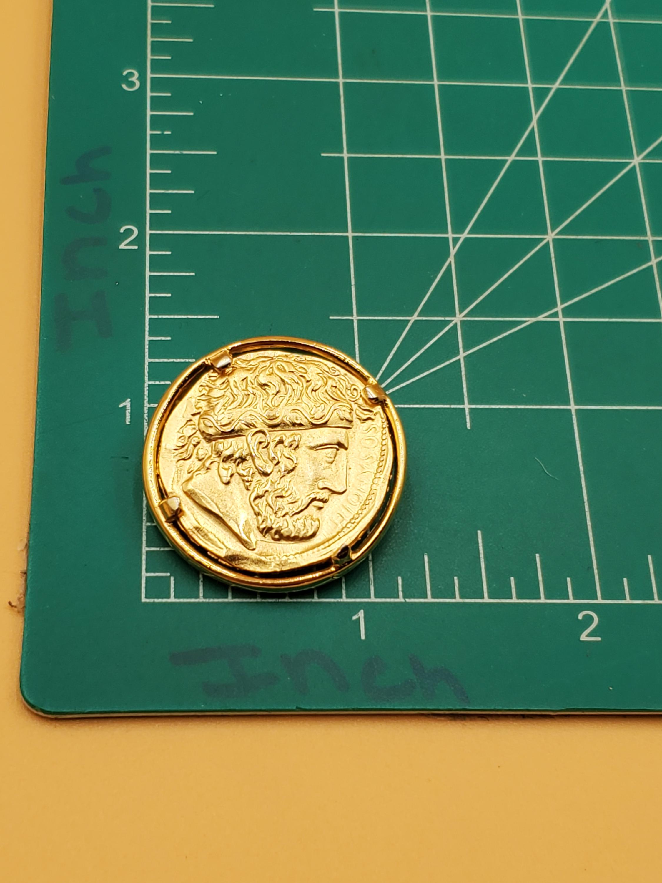 ヴィンテージ ネイピア フェイクギリシャコインブローチ