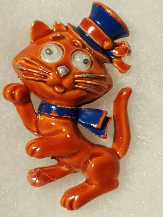 1960s Lenticular Googly Eye Eyeglasses Pin Brooch Gem