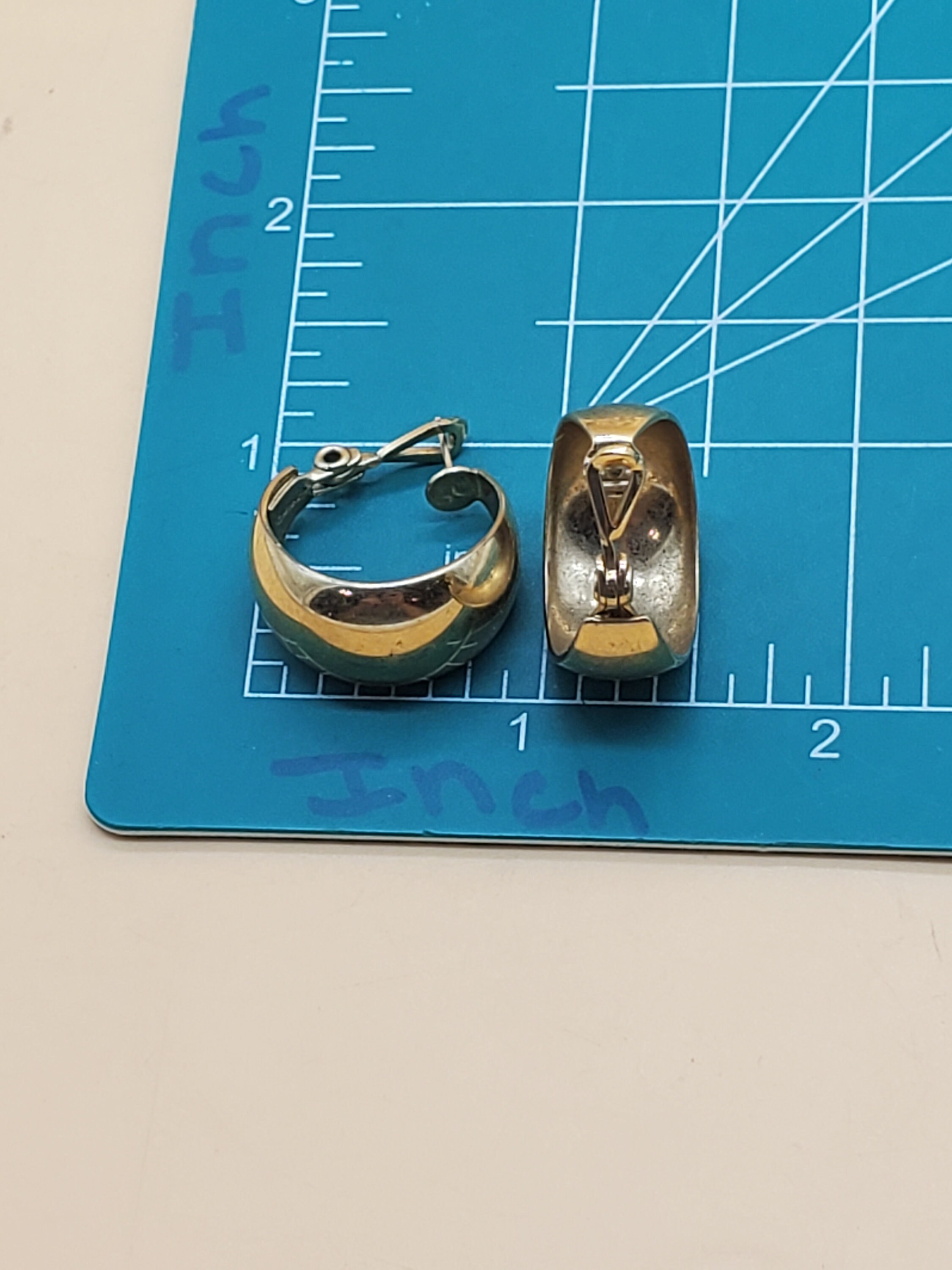 Vintage Monet Gold Tone Wide Band Pierced Hoop Earrings - Etsy