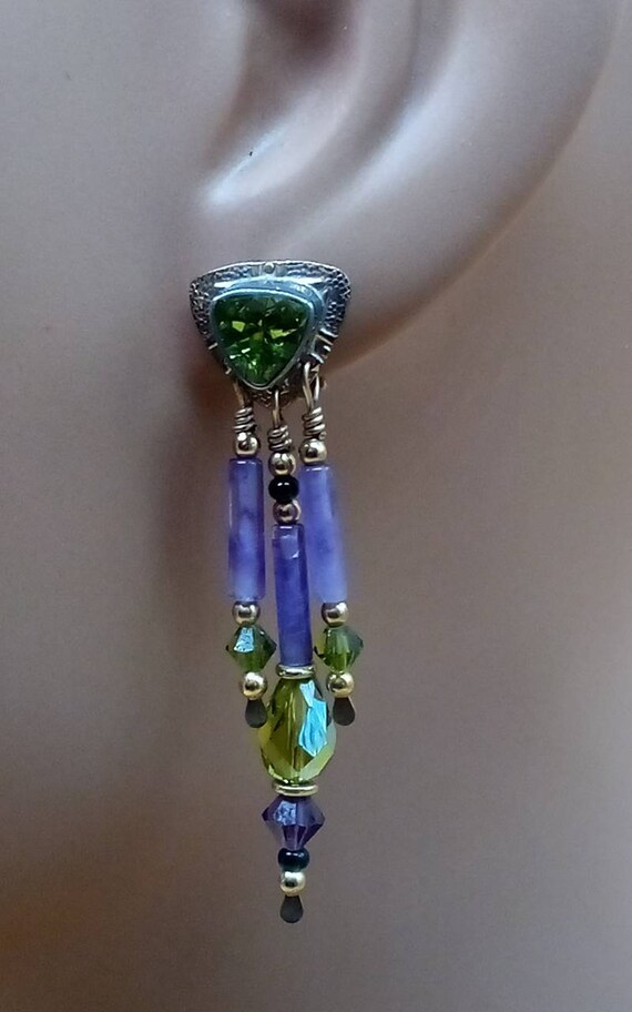 Vintage Southwestern style 14k Peridot and Amethy… - image 2