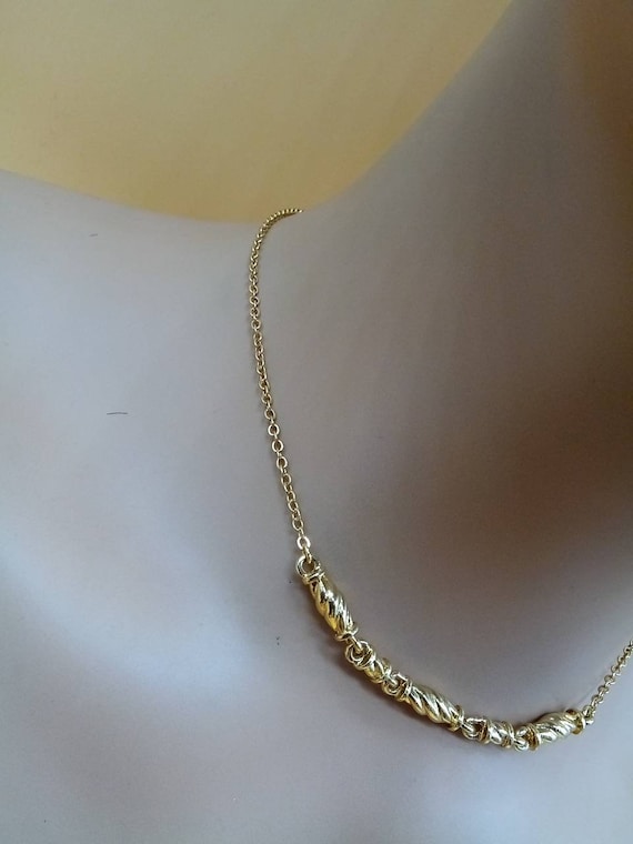 Vintage Napier dainty gold chain choker necklace w