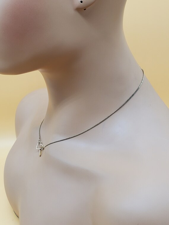 Vintage double interlocking hearts chain necklace - image 4