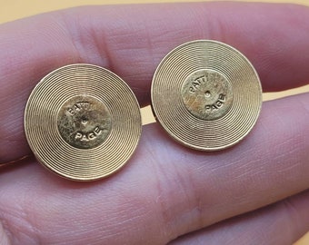 Vintage Patti Page gold filled gold record cufflinks