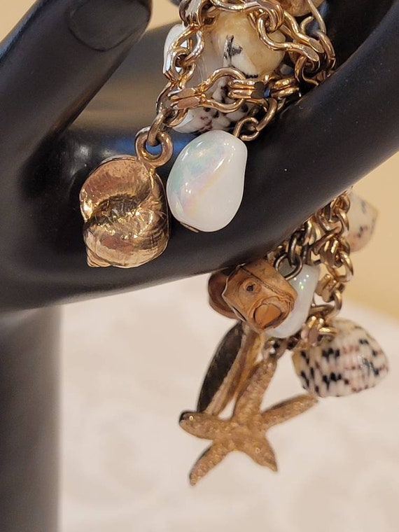 Vintage Accessocraft NYC beach themed charm bracelet Gem