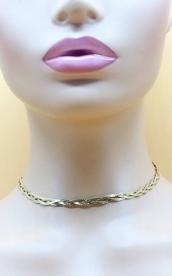 Vintage Monet gold tone braided chain necklace - image 7