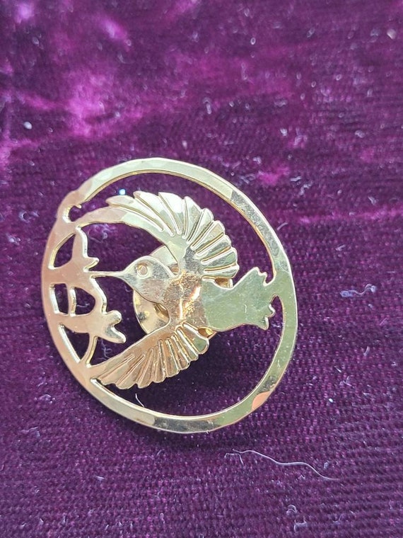 Vintage Wild Bryde shiny gold plated Hummingbird … - image 3