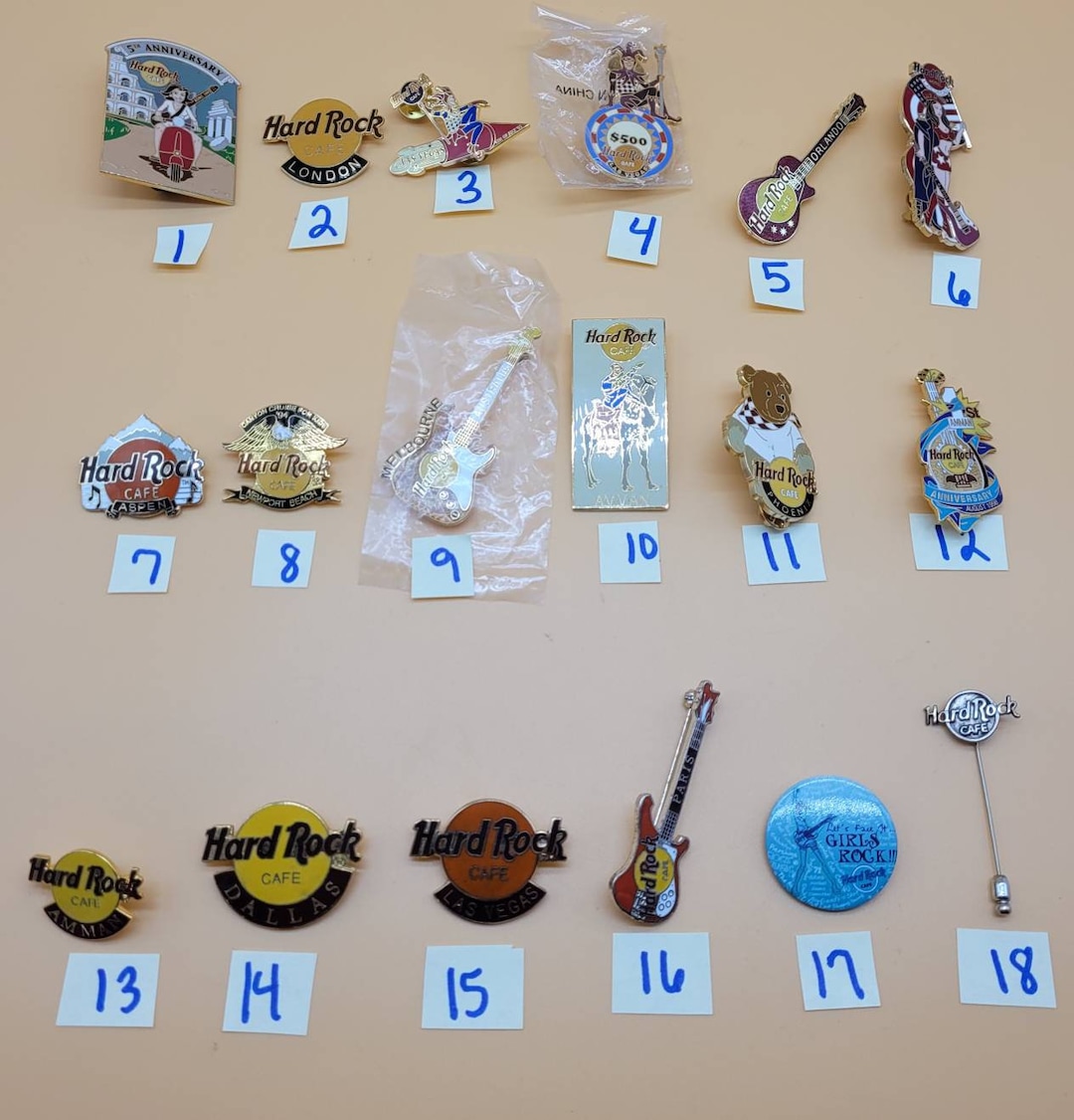 Vintage Hard Rock Cafe Pin, Select Styles - Etsy