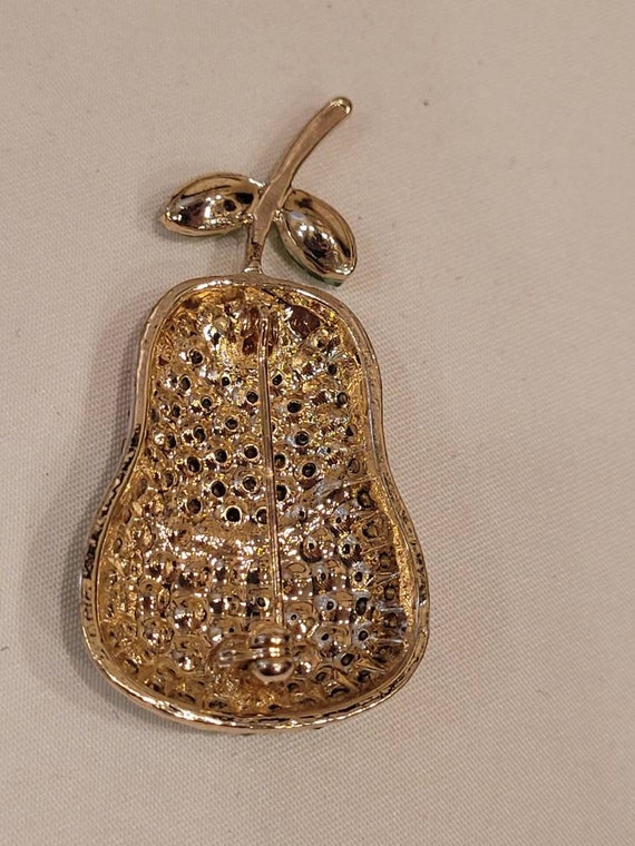 Vintage rhinestone crystal sparkly pear brooch - image 9