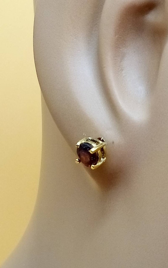 Buy Vintage RSE 925 Vermeil Garnet Stud Earrings Online in India Etsy