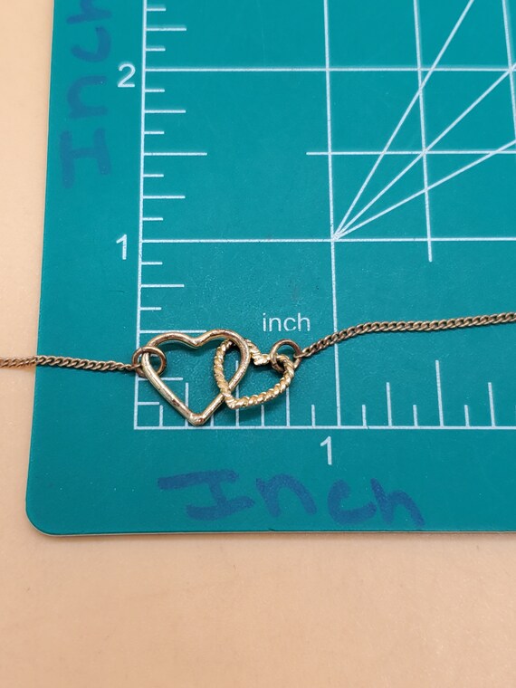 Vintage double interlocking hearts chain necklace - image 6