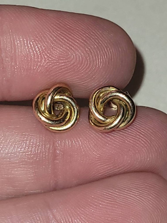 14k yellow gold love knot earrings