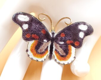 赤い蝶、宝石の蝶、蝶のブローチ、蝶のピン、輝く蝶、赤い蝶、蝶の