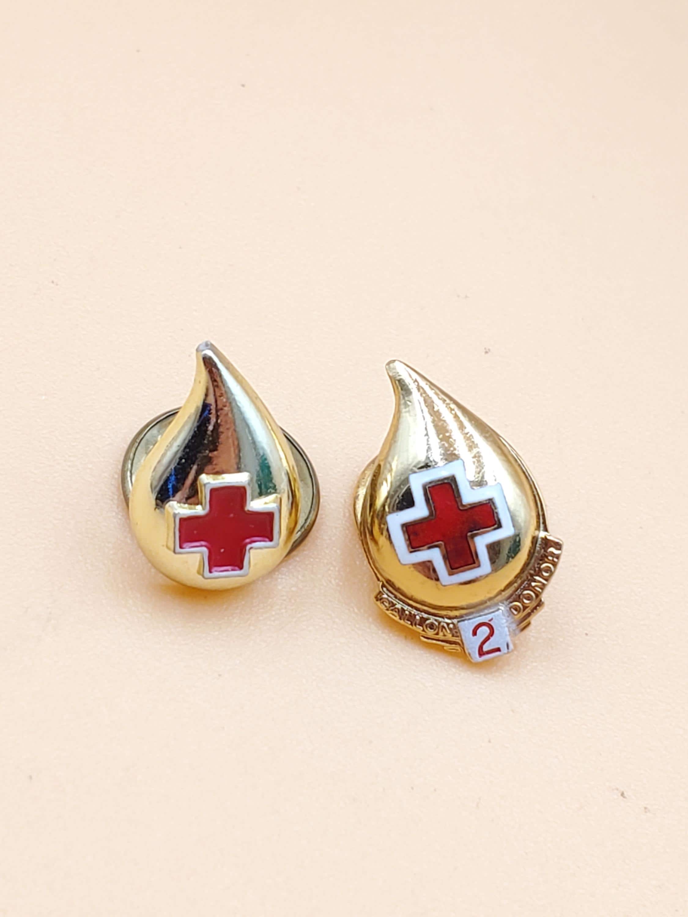 Vintage Red Cross Pin - Etsy