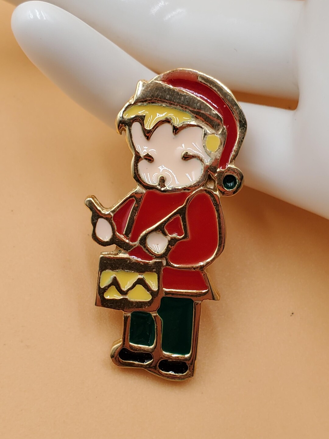 Vintage BJ Beatrix Drummer Boy Enamel Christmas Brooch - Etsy