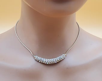 大きなクリアラインストーンが付いた重厚なVCLMゴールドチェーン