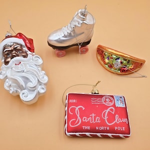 Adornos navideños vintage de cristal grande con purpurina en 3D (estilos selectos)