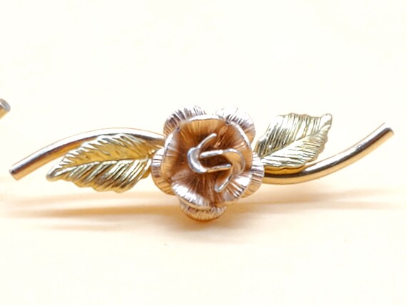 Vintage Krementz gold filled rose pin, select sty… - image 6