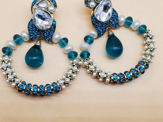 Vintage Indian Jhukma wedding earrings - image 10