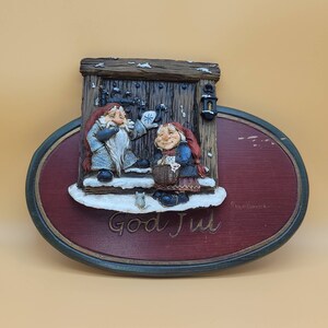 Vintage Bebe Norway Paul Bonner God Jut Gnome wall hanging