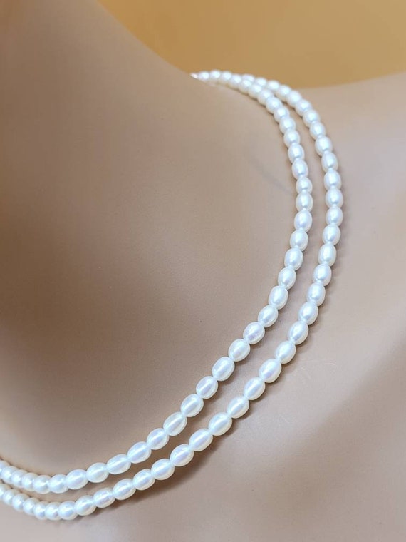 Vintage double strand pearl necklace with 14k cla… - image 9