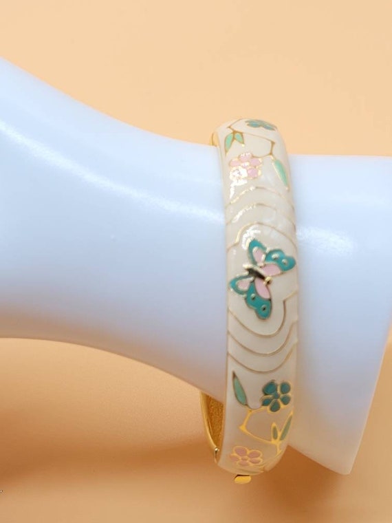 Joan Rivers enamel butterfly bangle bracelet - image 6