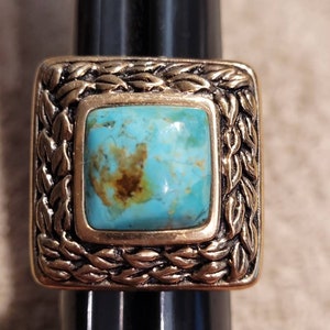 BARSE bronze and turquoise statement ring
