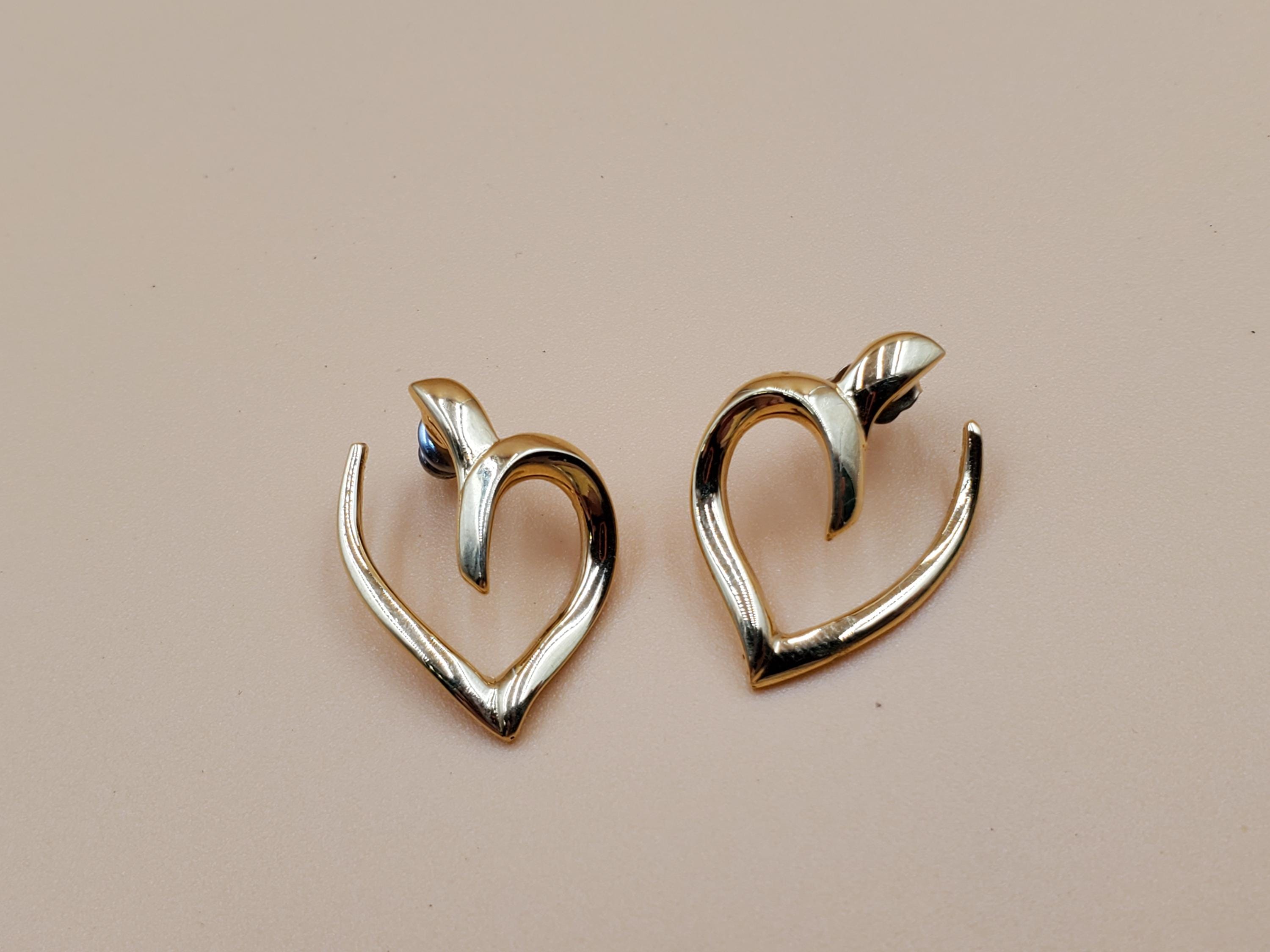 Vintage Monet Gold Tone Heart Earrings - Etsy